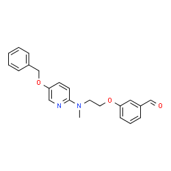 ChemSpider 2D Image | 3-(2-{[5-(Benzyloxy)-2-pyridinyl](methyl)amino}ethoxy)benzaldehyde | C22H22N2O3