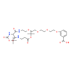 ChemSpider 2D Image | 3-(2-{2-[2-(2-{[N-{[(2-Methyl-2-propanyl)oxy]carbonyl}-3-({3-[(2-methyl-2-propanyl)oxy]-3-oxopropyl}amino)-3-oxoalanyl]amino}ethoxy)ethoxy]ethoxy}ethoxy)benzoic acid | C30H47N3O12