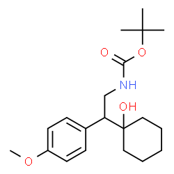 ChemSpider 2D Image | 1,1-Dimethylethyl N-[2-(1-hydroxycyclohexyl)-2-(4-methoxyphenyl)ethyl]carbamate | C20H31NO4