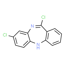 ChemSpider 2D Image | 8,11-Dichloro-5H-dibenzo[b,e][1,4]diazepine | C13H8Cl2N2