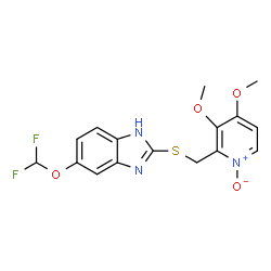ChemSpider 2D Image | 6-(difluoromethoxy)-2-[[(3,4-dimethoxy-1-oxido-2-pyridinyl)methyl]thio]-1H-benzimidazole | C16H15F2N3O4S