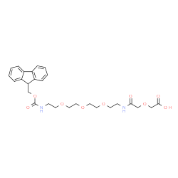 ChemSpider 2D Image | 1-(9H-Fluoren-9-yl)-3,17-dioxo-2,7,10,13,19-pentaoxa-4,16-diazahenicosan-21-oic acid | C27H34N2O9