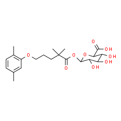 ChemSpider 2D Image | 1-O-[5-(2,5-Dimethylphenoxy)-2,2-dimethylpentanoyl]hexopyranuronic acid | C21H30O9