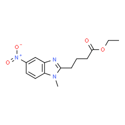 ChemSpider 2D Image | Ethyl 4-(1-methyl-5-nitro-1H-benzimidazol-2-yl)butanoate | C14H17N3O4