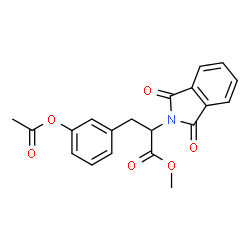 ChemSpider 2D Image | Methyl 3-(3-acetoxyphenyl)-2-(1,3-dioxo-1,3-dihydro-2H-isoindol-2-yl)propanoate | C20H17NO6