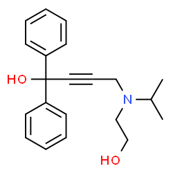ChemSpider 2D Image | 4-[(2-Hydroxyethyl)(isopropyl)amino]-1,1-diphenyl-2-butyn-1-ol | C21H25NO2