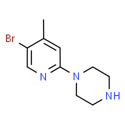 ChemSpider 2D Image | 1-(5-Bromo-4-methyl-2-pyridinyl)piperazine | C10H14BrN3