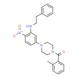 ChemSpider 2D Image | (2-Methylphenyl)(4-{4-nitro-3-[(2-phenylethyl)amino]phenyl}-1-piperazinyl)methanone | C26H28N4O3
