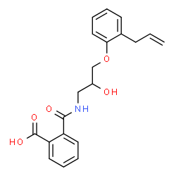 ChemSpider 2D Image | 2-{[3-(2-Allylphenoxy)-2-hydroxypropyl]carbamoyl}benzoic acid | C20H21NO5