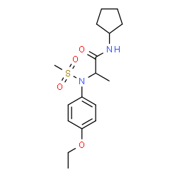 ChemSpider 2D Image | N-Cyclopentyl-N~2~-(4-ethoxyphenyl)-N~2~-(methylsulfonyl)alaninamide | C17H26N2O4S