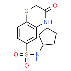 ChemSpider 2D Image | 2H-1,4-benzothiazine-6-sulfonamide, N-cyclopentyl-3-hydroxy- | C13H16N2O3S2