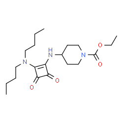 ChemSpider 2D Image | Ethyl 4-{[2-(dibutylamino)-3,4-dioxo-1-cyclobuten-1-yl]amino}-1-piperidinecarboxylate | C20H33N3O4