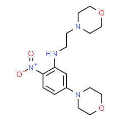 ChemSpider 2D Image | 5-(4-Morpholinyl)-N-[2-(4-morpholinyl)ethyl]-2-nitroaniline | C16H24N4O4