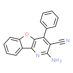 ChemSpider 2D Image | 2-Amino-4-phenyl[1]benzofuro[3,2-b]pyridine-3-carbonitrile | C18H11N3O