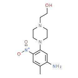 ChemSpider 2D Image | 2-[4-(5-Amino-4-methyl-2-nitrophenyl)-1-piperazinyl]ethanol | C13H20N4O3