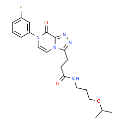 ChemSpider 2D Image | 3-[7-(3-Fluorophenyl)-8-oxo-7,8-dihydro[1,2,4]triazolo[4,3-a]pyrazin-3-yl]-N-(3-isopropoxypropyl)propanamide | C20H24FN5O3