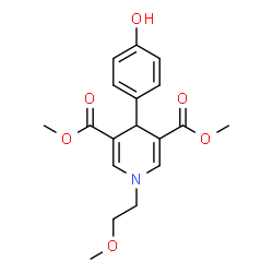 ChemSpider 2D Image | Dimethyl 4-(4-hydroxyphenyl)-1-(2-methoxyethyl)-1,4-dihydro-3,5-pyridinedicarboxylate | C18H21NO6