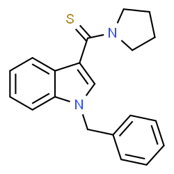 ChemSpider 2D Image | (1-Benzyl-1H-indol-3-yl)(1-pyrrolidinyl)methanethione | C20H20N2S
