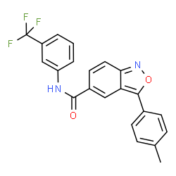 ChemSpider 2D Image | 3-(4-Methylphenyl)-N-[3-(trifluoromethyl)phenyl]-2,1-benzoxazole-5-carboxamide | C22H15F3N2O2