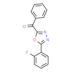 ChemSpider 2D Image | [5-(2-Fluorophenyl)-1,3,4-oxadiazol-2-yl](phenyl)methanone | C15H9FN2O2