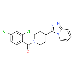 ChemSpider 2D Image | (2,4-Dichlorophenyl)[4-([1,2,4]triazolo[4,3-a]pyridin-3-yl)-1-piperidinyl]methanone | C18H16Cl2N4O