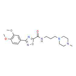 ChemSpider 2D Image | 3-(3,4-Dimethoxyphenyl)-N-[3-(4-methyl-1-piperazinyl)propyl]-1,2,4-oxadiazole-5-carboxamide | C19H27N5O4