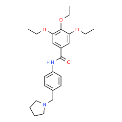 ChemSpider 2D Image | 3,4,5-Triethoxy-N-[4-(1-pyrrolidinylmethyl)phenyl]benzamide | C24H32N2O4