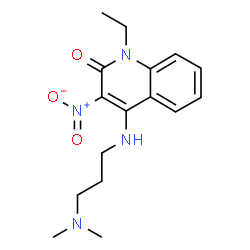 ChemSpider 2D Image | 4-(3-Dimethylamino-propylamino)-1-ethyl-3-nitro-1H-quinolin-2-one | C16H22N4O3