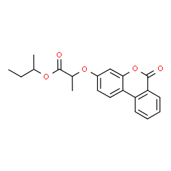ChemSpider 2D Image | sec-Butyl 2-[(6-oxo-6H-benzo[c]chromen-3-yl)oxy]propanoate | C20H20O5