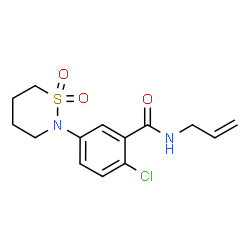 ChemSpider 2D Image | N-Allyl-2-chloro-5-(1,1-dioxido-1,2-thiazinan-2-yl)benzamide | C14H17ClN2O3S