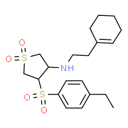 ChemSpider 2D Image | N-[2-(1-Cyclohexen-1-yl)ethyl]-4-[(4-ethylphenyl)sulfonyl]tetrahydro-3-thiophenamine 1,1-dioxide | C20H29NO4S2