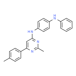 ChemSpider 2D Image | N-[2-Methyl-6-(4-methylphenyl)-4-pyrimidinyl]-N'-phenyl-1,4-benzenediamine | C24H22N4