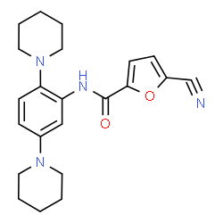 ChemSpider 2D Image | 5-Cyano-N-[2,5-di(1-piperidinyl)phenyl]-2-furamide | C22H26N4O2