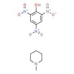 ChemSpider 2D Image | 2,4,6-Trinitrophenol - 1-methylpiperidine (1:1) | C12H16N4O7