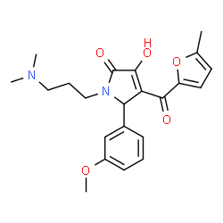 ChemSpider 2D Image | 1-[3-(Dimethylamino)propyl]-3-hydroxy-5-(3-methoxyphenyl)-4-(5-methyl-2-furoyl)-1,5-dihydro-2H-pyrrol-2-one | C22H26N2O5