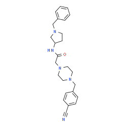 ChemSpider 2D Image | N-(1-Benzyl-3-pyrrolidinyl)-2-[4-(4-cyanobenzyl)-1-piperazinyl]acetamide | C25H31N5O