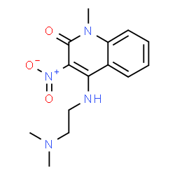 ChemSpider 2D Image | 4-{[2-(Dimethylamino)ethyl]amino}-1-methyl-3-nitro-2(1H)-quinolinone | C14H18N4O3