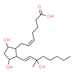 ChemSpider 2D Image | (5Z,13E)-9,11,15-Trihydroxy-15-methylprosta-5,13-dien-1-oic acid | C21H36O5