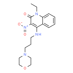 ChemSpider 2D Image | 1-Ethyl-4-(3-morpholin-4-yl-propylamino)-3-nitro-1H-quinolin-2-one | C18H24N4O4