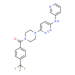 ChemSpider 2D Image | {4-[6-(3-Pyridinylamino)-3-pyridazinyl]-1-piperazinyl}[4-(trifluoromethyl)phenyl]methanone | C21H19F3N6O