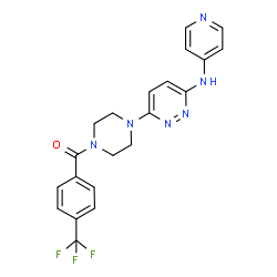 ChemSpider 2D Image | [4-[6-(4-pyridylamino)pyridazin-3-yl]piperazin-1-yl]-[4-(trifluoromethyl)phenyl]methanone | C21H19F3N6O