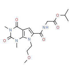 ChemSpider 2D Image | Isopropyl N-{[7-(2-methoxyethyl)-1,3-dimethyl-2,4-dioxo-2,3,4,7-tetrahydro-1H-pyrrolo[2,3-d]pyrimidin-6-yl]carbonyl}glycinate | C17H24N4O6