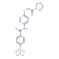 ChemSpider 2D Image | 4-(dimethylsulfamoyl)-N-[6-(2-oxo-2-pyrrolidin-1-yl-ethyl)sulfanylpyridazin-3-yl]benzamide | C19H23N5O4S2