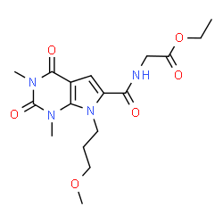 ChemSpider 2D Image | Ethyl N-{[7-(3-methoxypropyl)-1,3-dimethyl-2,4-dioxo-2,3,4,7-tetrahydro-1H-pyrrolo[2,3-d]pyrimidin-6-yl]carbonyl}glycinate | C17H24N4O6