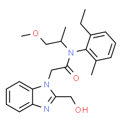 ChemSpider 2D Image | N-(2-Ethyl-6-methylphenyl)-2-[2-(hydroxymethyl)-1H-benzimidazol-1-yl]-N-(1-methoxy-2-propanyl)acetamide | C23H29N3O3