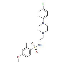 ChemSpider 2D Image | N-{2-[4-(4-Chlorophenyl)-1-piperazinyl]ethyl}-4-methoxy-2-methylbenzenesulfonamide | C20H26ClN3O3S
