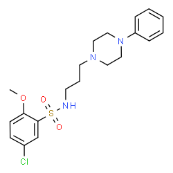 ChemSpider 2D Image | 5-Chloro-2-methoxy-N-[3-(4-phenyl-1-piperazinyl)propyl]benzenesulfonamide | C20H26ClN3O3S