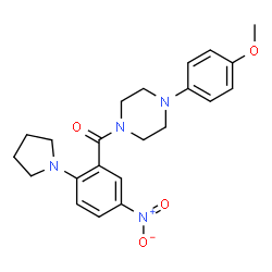 ChemSpider 2D Image | [4-(4-Methoxyphenyl)-1-piperazinyl][5-nitro-2-(1-pyrrolidinyl)phenyl]methanone | C22H26N4O4
