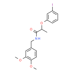 ChemSpider 2D Image | N-(3,4-Dimethoxybenzyl)-2-(3-iodophenoxy)propanamide | C18H20INO4