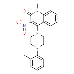 ChemSpider 2D Image | 1-Methyl-4-[4-(2-methylphenyl)-1-piperazinyl]-3-nitro-2(1H)-quinolinone | C21H22N4O3